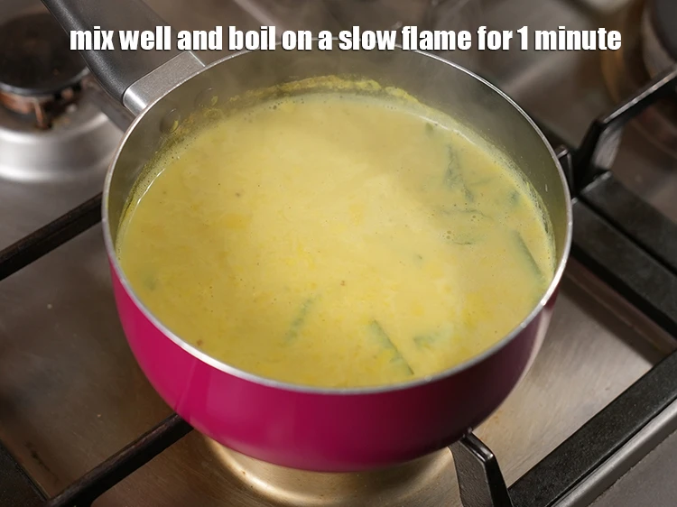 Step 14 – <p><span style="background-color:rgb(255,255,255);color:rgb(0,0,0);">Mix well and <strong>boil</strong> on a slow flame for 1 minute.</span></p>
