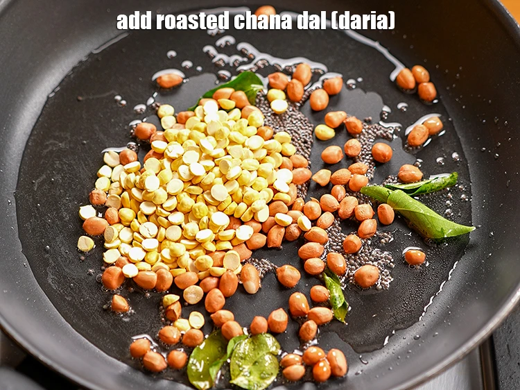 Step 7 – <p>Add 1/4 cup&nbsp;<a href="https://www.tarladalal.com/glossary-roasted-chana-dal-roasted-daria-286i">roasted chana dal (daria)</a>. The quantity of peanuts and dalia can be …
