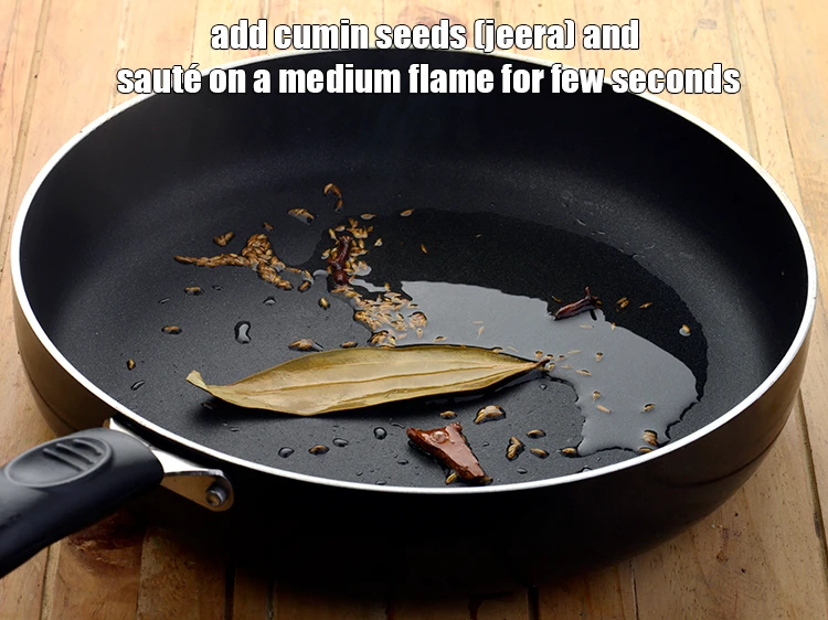 Step 5 – <p>Add 1/2 tsp <a href="https://www.tarladalal.com/glossary-cumin-seeds-jeera-zeera-381i"><u>cumin seeds (jeera)</u></a><u> </u><span style="background-color:rgb(255,255,255);color:rgb(0,0,0);">and <strong>sauté </strong>on a medium flame for …
