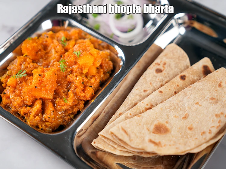 Step 23 – <p>Serve <strong>kaddu ka bharta | bhopla bharta | red pumpkin mashed sabzi |&nbsp;</strong>hot, garnished with …