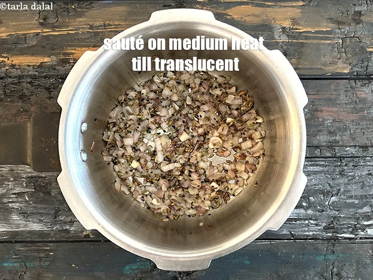 Step 10 – <p>Sauté on medium heat till they turn translucent.</p>