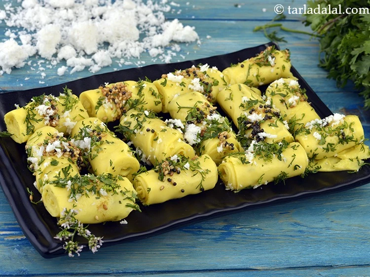 Step 34 – <p><strong>Khandvi – A High Protein Gujarati Snack.</strong> &nbsp; Made with besan and curd as the …