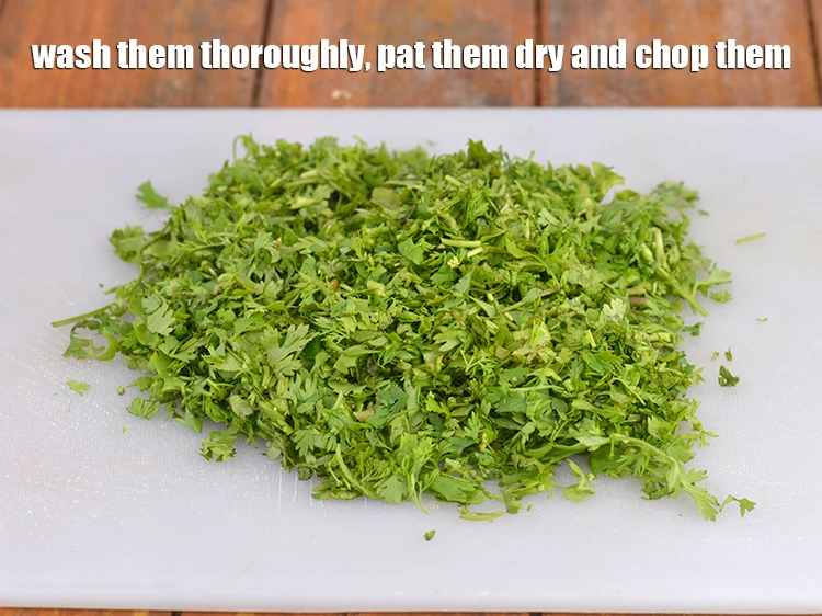 Step 32 – <p>Wash them thoroughly, pat them dry and chop them. Measure ½ cup each and keep …
