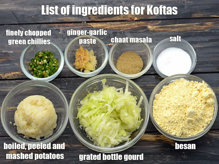 Step 2 – <p><strong>for the koftas</strong>&nbsp;1 1/2 cups&nbsp;<a href="https://www.tarladalal.com/glossary-grated-bottle-gourd-1048i">grated bottle gourd (doodhi / lauki)</a>, 1/3 cup boiled , …