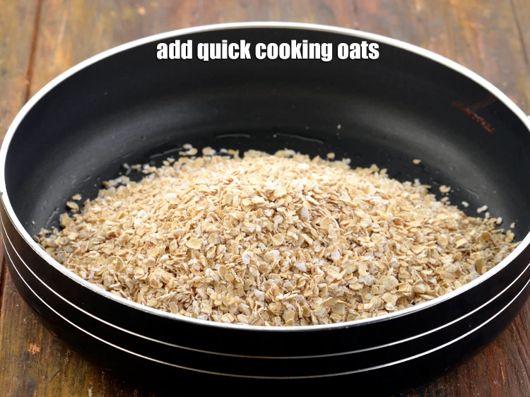 Step 3 – <p><strong>Once the olive oil is hot</strong>, add the 2 cups <a href="https://www.tarladalal.com/glossary-quick-cooking-oats-547i"><u>quick cooking oats</u></a>. We …