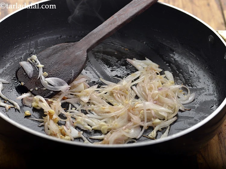 Step 6 – <p><strong>Sauté </strong>on a high flame for 1 to 2 minutes or till they are slightly …