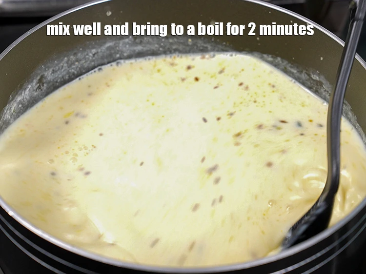 Step 22 – <p>Mix well and bring to a boil for 2 minutes, while stirring continuously.&nbsp;Add the sauteed …