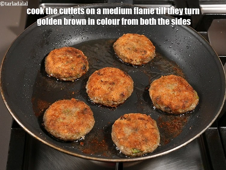 Step 38 – <p>Cook the cutlets on a medium flame till they turn golden brown in colour from …