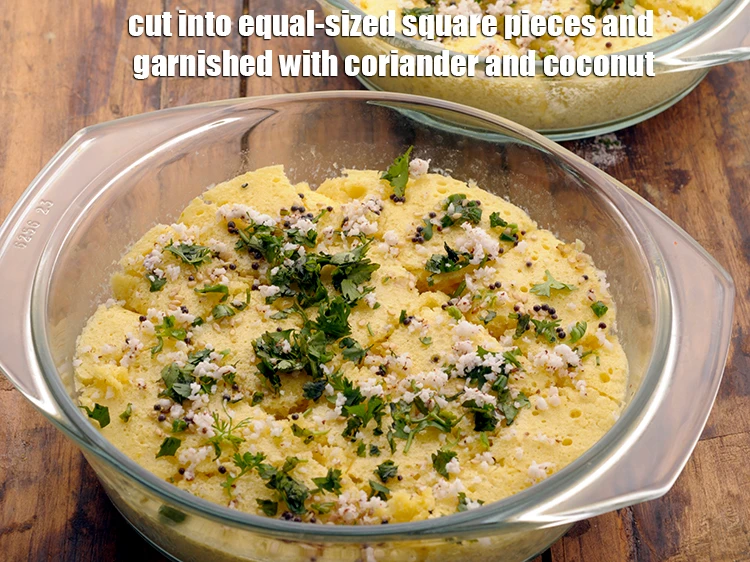 Step 16 – <p><span style="background-color:rgb(255,255,255);color:rgb(0,0,0);"><strong>Cut</strong> into equal-sized square pieces and garnished with </span><a href="https://www.tarladalal.com/glossary-coriander-dhania-kothmir-369i#ing_2365"><u>chopped coriander (dhania)</u></a><span style="background-color:rgb(255,255,255);color:rgb(0,0,0);"> and …