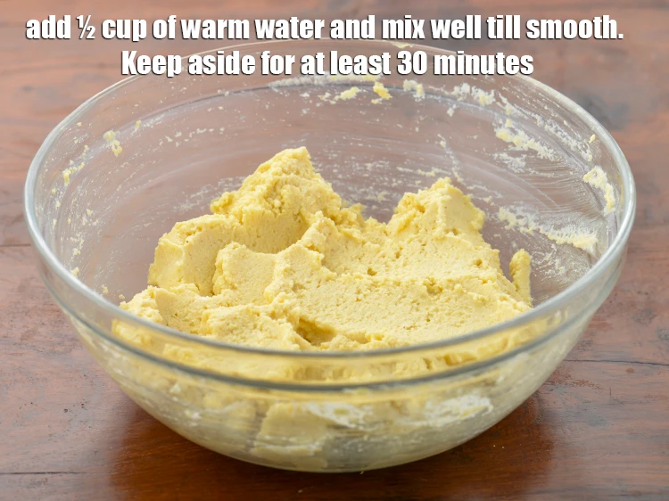 Step 3 – <p>Add <span style="background-color:rgb(255,255,255);color:rgb(0,0,0);">½ cup of <strong>warm water</strong> and mix well till smooth. Keep aside for …