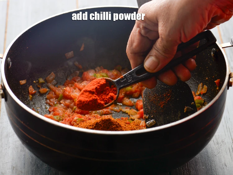 Step 13 – <p>Add the 1 1/2 tsp <a href="https://www.tarladalal.com/glossary-chilli-powder-red-chilli-powder-339i"><u>chilli powder</u></a>.</p>