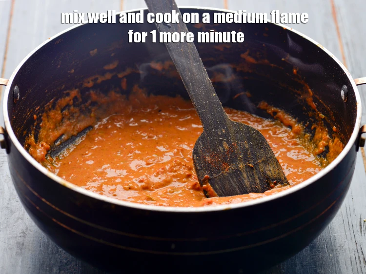 Step 21 – <p>Mix&nbsp; <strong>Pav Bhaji Fondue&nbsp;</strong>well and cook on a medium flame for 1 more minute.</p>