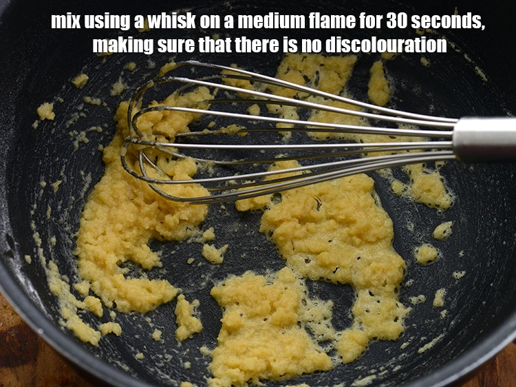 Step 11 – <p><span style="background-color:rgb(255,255,255);color:rgb(0,0,0);">Mix using a whisk on a medium flame for 30 seconds, making sure that …