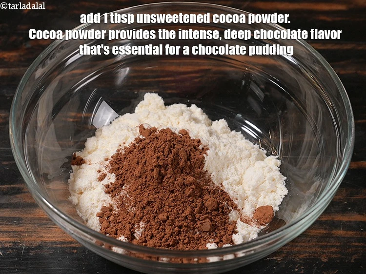 Step 5 – <p>Add 1 tbsp <a href="https://www.tarladalal.com/glossary-unsweetened-cocoa-powder-2776i">unsweetened cocoa powder</a>.&nbsp;Cocoa powder provides the intense, deep chocolate flavor that's …