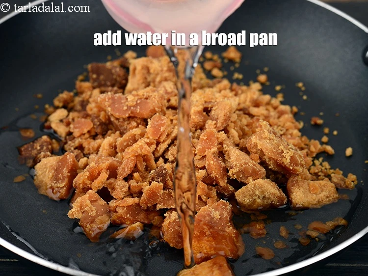Step 16 – <p>Add ½ cup water in a broad non-stick pan.&nbsp;</p>