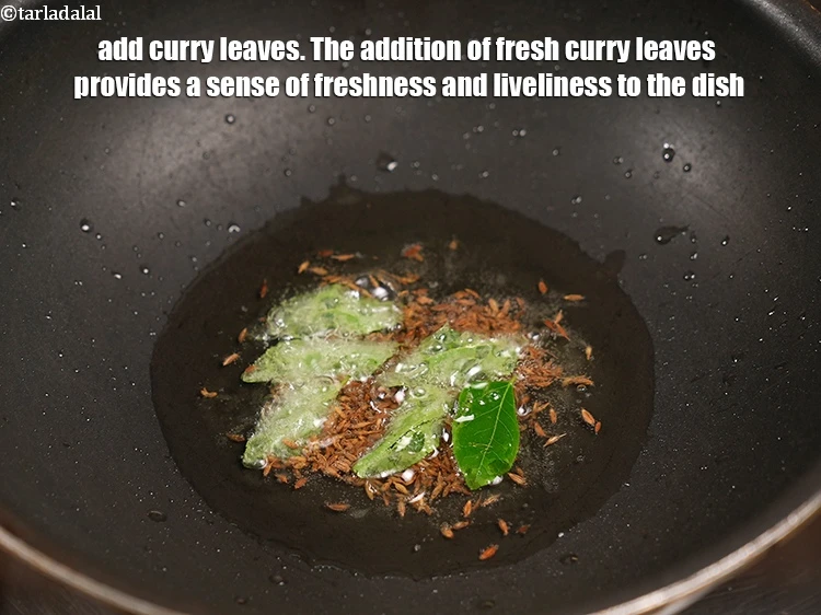 Step 20 – <p>Add 5 to 6 <a href="https://www.tarladalal.com/glossary-curry-leaves-kadi-patta-kadipatta-388i">curry leaves (kadi patta)</a>. The addition of fresh curry leaves …