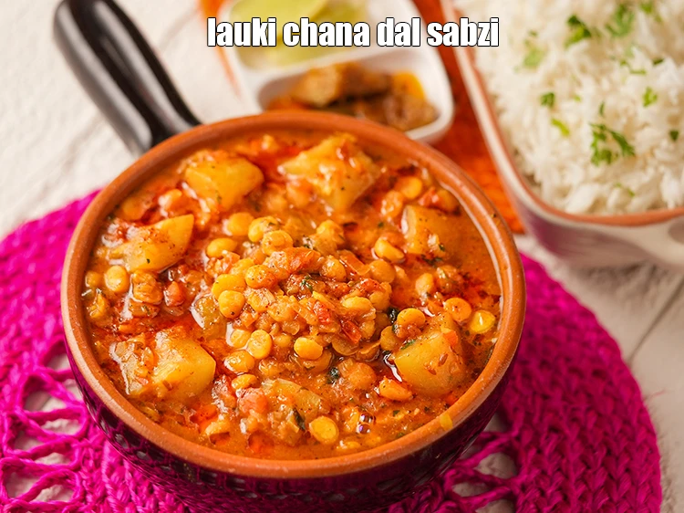 Step 32 – <p>Serve <strong>dudhi and chana dal sabzi | lauki chana dal sabzi | bottle gourd chana …