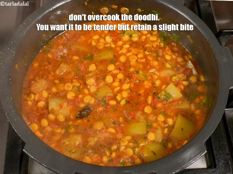 Step 34 – <p>Don't overcook the <strong>doodhi</strong>. You want it to be tender but retain a slight bite.</p>