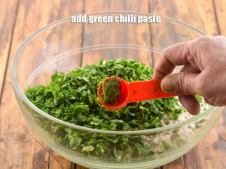 Step 4 – <p>Add the 1 tsp <a href="https://www.tarladalal.com/glossary-green-chilli-paste-hari-mirch-ki-paste-mirchi-paste-333i"><u>green chilli paste</u></a> for the spice.</p>