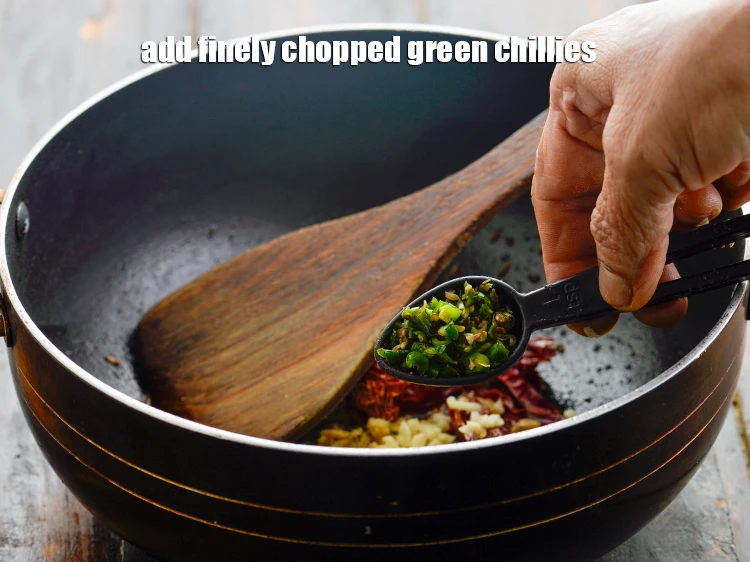 Step 11 – <p>Add the 1 tsp finely <a href="https://www.tarladalal.com/glossary-green-chillies-hari-mirch-331i#ing_2388"><u>chopped green chillies</u></a>.</p>
