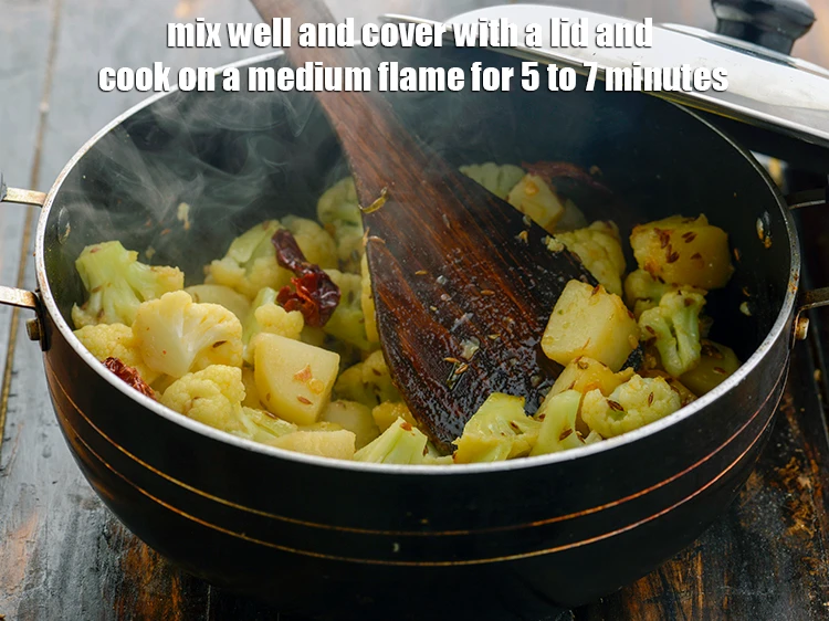 Step 17 – <p>Mix well and cover with a lid and <strong>cook</strong> on a medium flame for 5 …