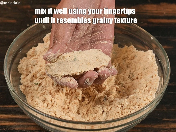 Step 15 – <p>Mix it well using your fingertips until it resembles grainy texture.</p>