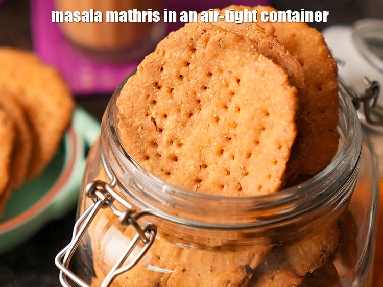 Step 27 – <p><strong>khasta mathri</strong> in an air-tight container.</p>