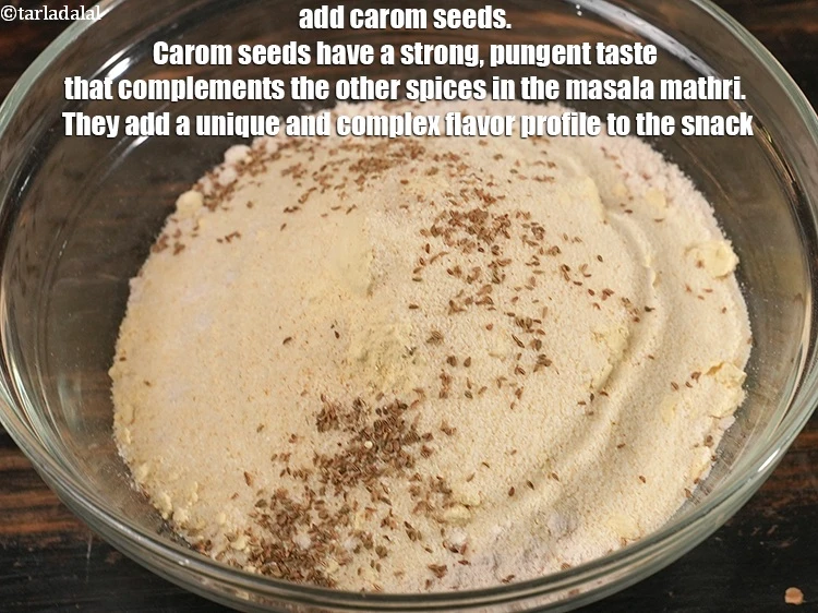 Step 7 – <p>Add ½ tsp&nbsp;<a href="https://www.tarladalal.com/glossary-carom-seeds-ajwain-Thymol-seeds-bishops-weed-266i">carom seeds (ajwain)</a>. Carom seeds have a strong, pungent taste that complements …