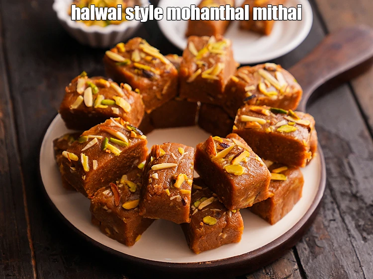 Step 32 – <p>Serve<strong> mohanthal recipe | halwai style mohanthal mithai | khoya mohanthal |</strong> or store in …