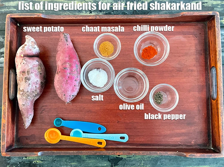 Step 2 – <p><strong>What is air fried shakarkand made off? Indian style air fried sweet potatoes fries. </strong><i><u>See …