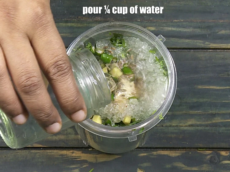Step 9 – <p>Pour ¼ cup of <strong>water</strong>.</p>