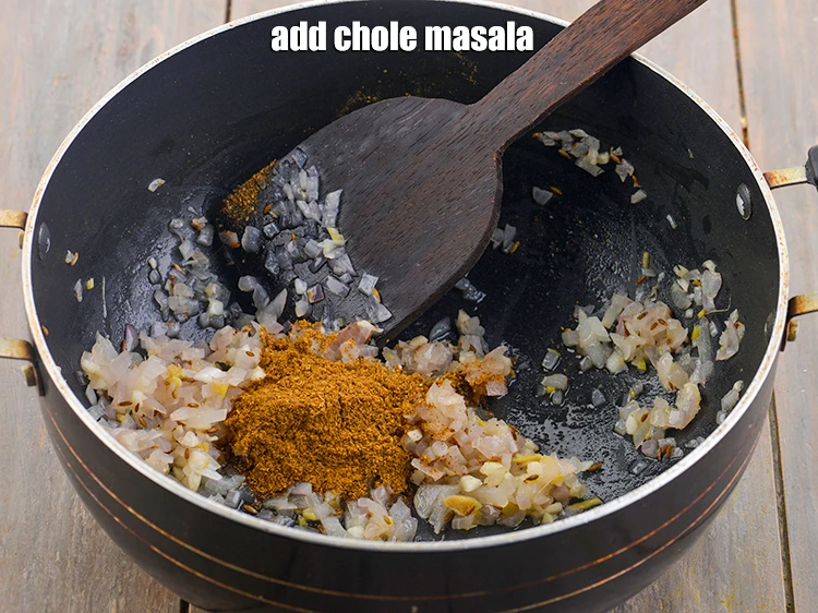 Step 19 – <p>Add the 2 tsp <a href="https://www.tarladalal.com/glossary-chole-masala-chana-masala-293i"><u>chole masala</u></a>, this can be bought readymade from any grocery …