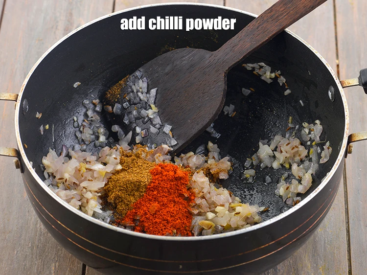 Step 20 – <p>Add the 1 tsp <a href="https://www.tarladalal.com/glossary-chilli-powder-red-chilli-powder-339i"><u>chilli powder</u></a>.</p>