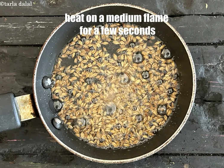 Step 17 – <p>Heat on medium flame for a few seconds and let the seeds crackle.&nbsp;</p>