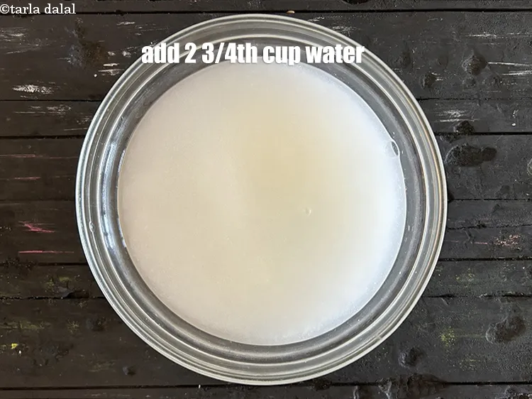 Step 5 – <p>Add <strong>2 3/4th&nbsp;</strong>cups&nbsp;water.</p>