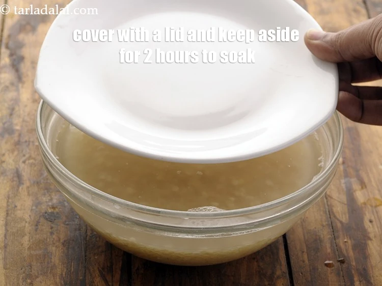 Step 7 – <html><head><meta charset="UTF-8"></head><body><p>Cover with a lid and keep aside for 2 hours to soak.&nbsp;&nbsp;</p></body></html>