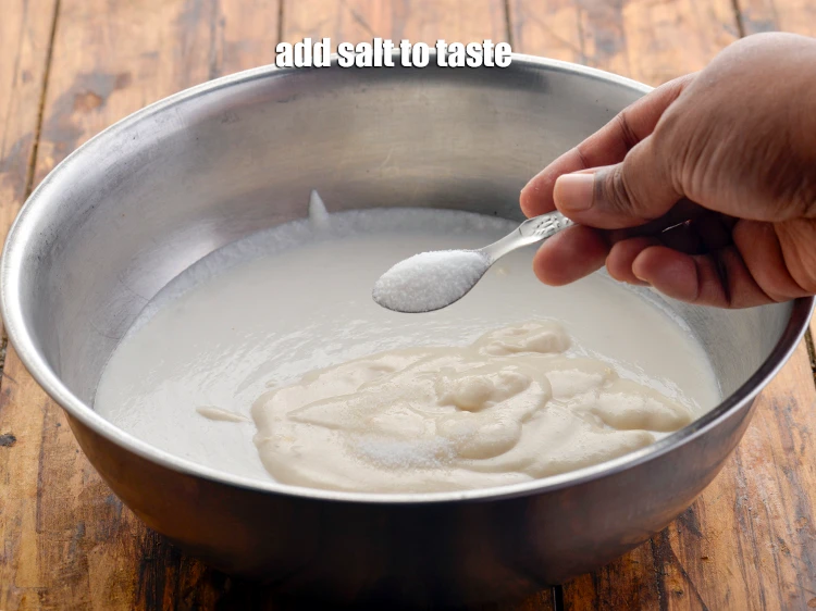 Step 20 – <p>Combine the two batters and <a href="https://www.tarladalal.com/glossary-salt-namak-table-salt-418i"><u>salt </u></a>to taste in a deep bowl.</p>