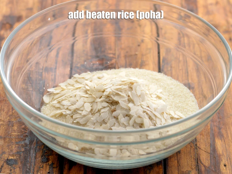 Step 3 – <p>Add 1/4 cup <a href="https://www.tarladalal.com/glossary-beaten-rice-poha-rice-flakes-flaked-rice-536i"><u>beaten rice (poha)</u></a><u>.</u></p>