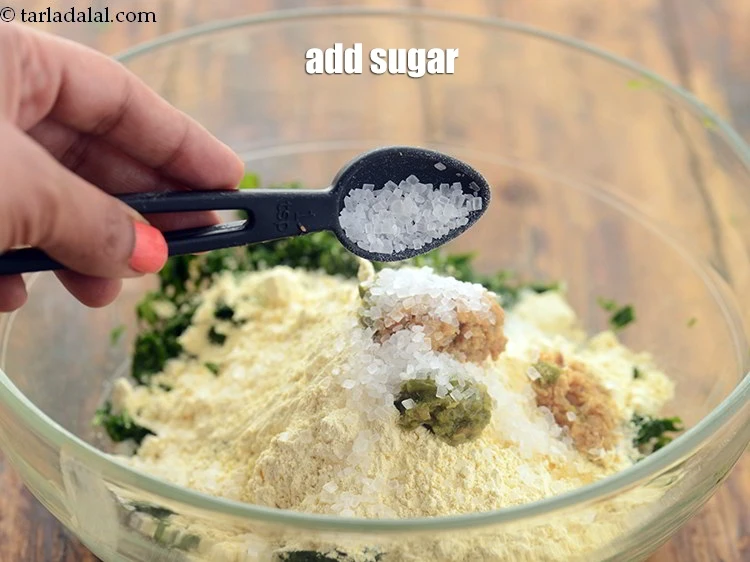 Step 11 – <p>Add 2 1/2 tsp <a href="https://www.tarladalal.com/glossary-sugar-chini-shakkar-278i"><u>sugar</u></a>. It balances out all the flavours and a mandatory …