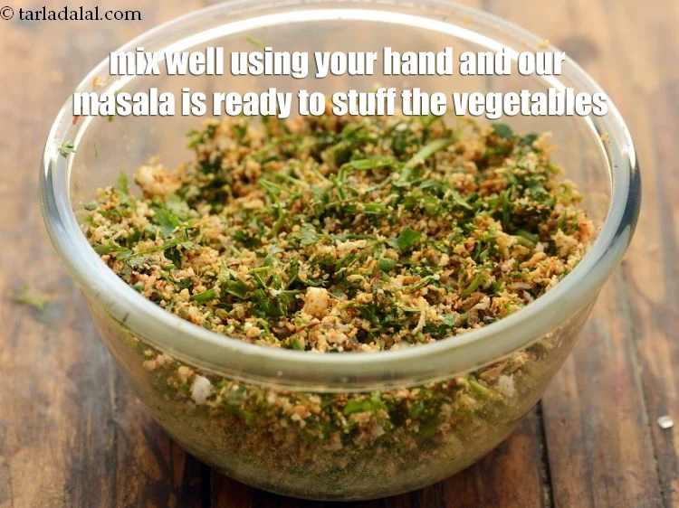 Step 30 – <p>Mix well using your hand and our masala is ready to stuff the vegetables. Before …