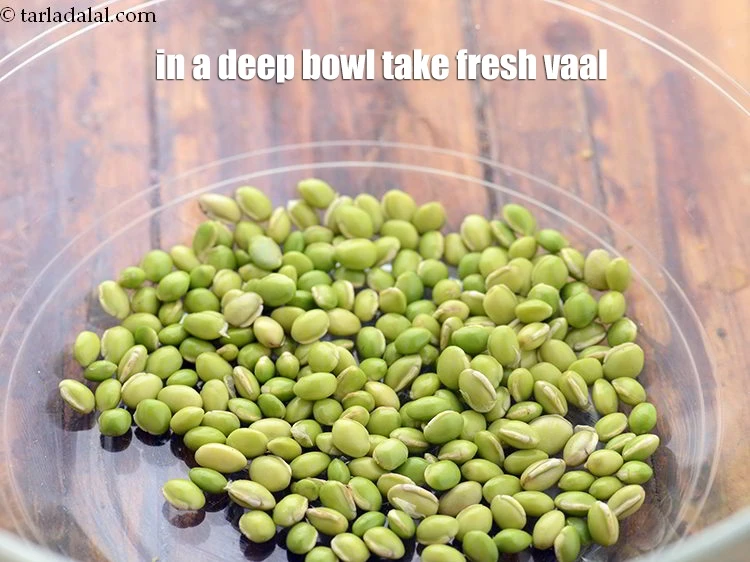 Step 40 – <p>To make <strong>undhiyu,</strong> in a deep bowl take1/4 cup <a href="https://www.tarladalal.com/glossary-fresh-toovar-fresh-toor-2612i"><u>fresh toovar</u></a><u>.</u></p>