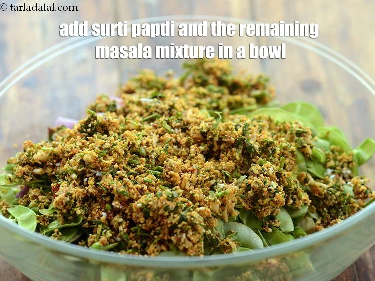 Step 42 – <p>Add surti papdi and the remaining masala mixture in a bowl.</p>
