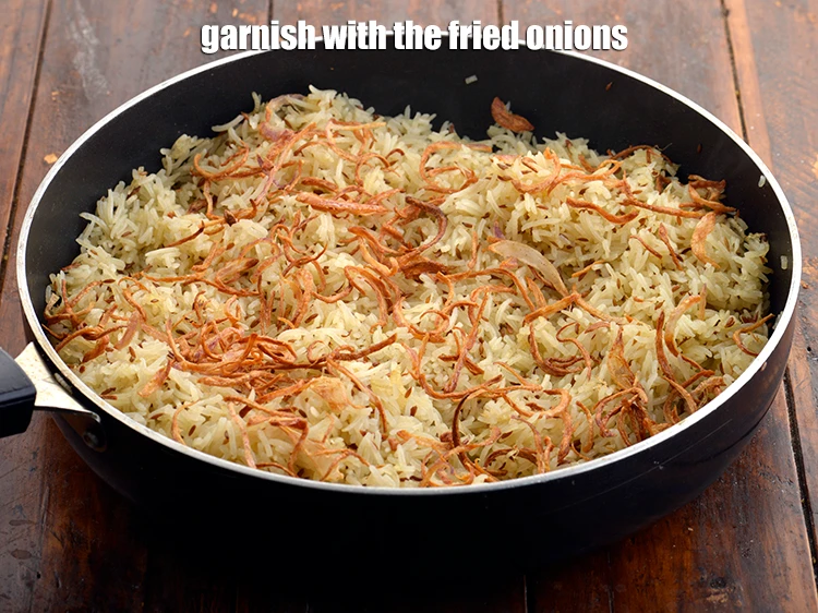 Step 21 – <p><span style="background-color:rgb(255,255,255);color:rgb(0,0,0);">Garnish with the fried onions. This is optional but, crispy onions provides a unique …