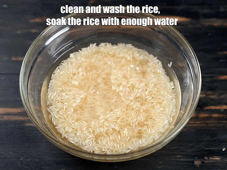 Step 7 – <p>Clean and wash the rice, &nbsp;soak the rice with enough water.</p>