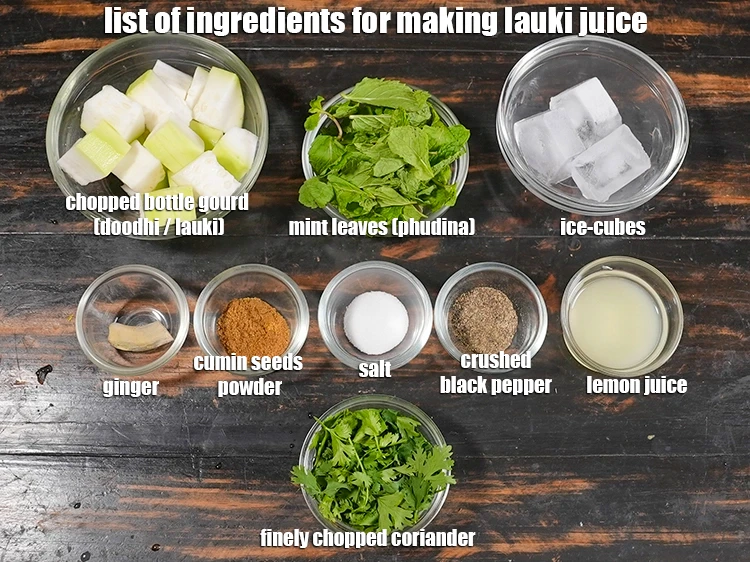 Step 2 – <p><strong>What is lauki juice made of ?</strong> <i><u>See below image of list of ingredients for …