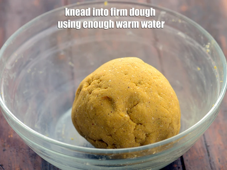 Step 5 – <p>Knead into a firm dough using enough <strong>warm water</strong>. Many people even make add curd …
