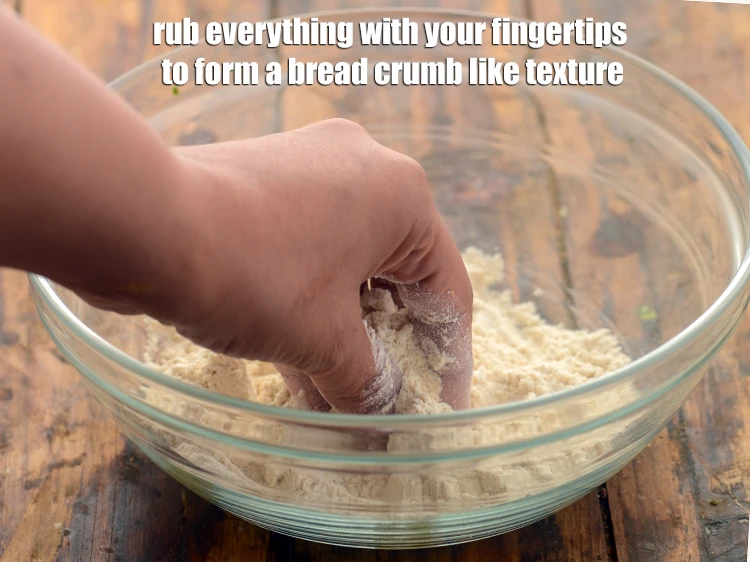 Step 5 – <p>Rub everything with your fingertips to form a bread crumb like texture.</p>