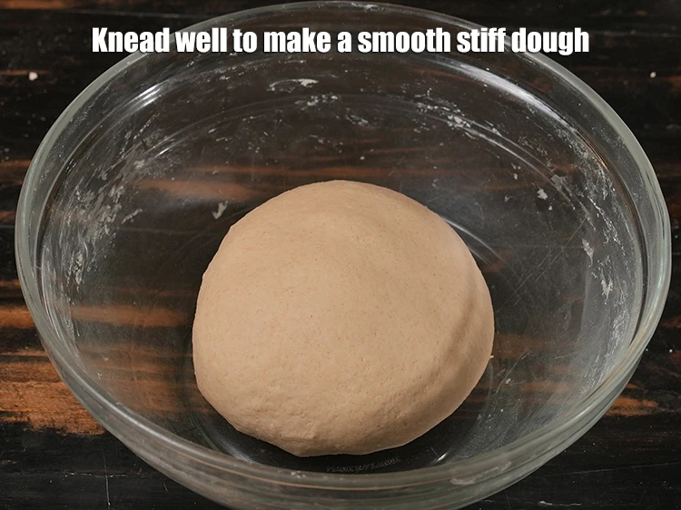 Step 7 – <p>Knead well to make a smooth stiff dough.</p>