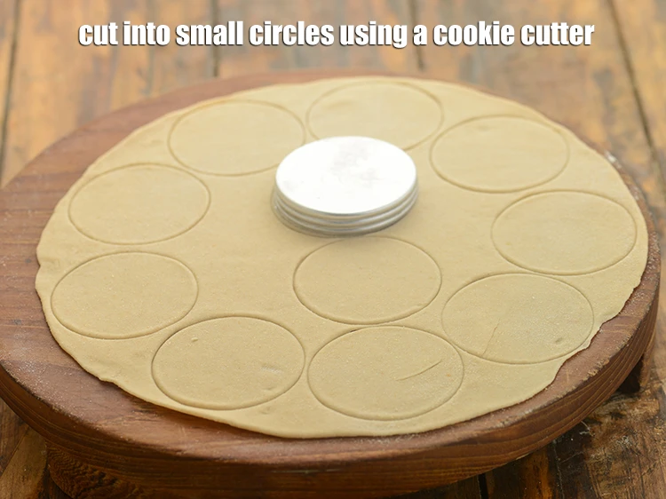 Step 10 – <p>Cut into small circles using a cookie cutter.&nbsp;</p>
