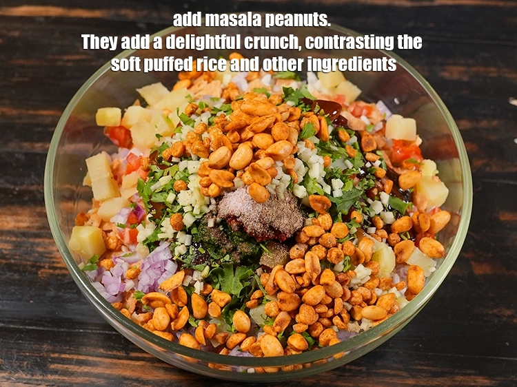Step 14 – <p>Add 2 tbsp <a href="https://www.tarladalal.com/glossary-masala-peanuts-masala-sing-spicy-peanuts-1188i"><u>masala peanuts</u></a>. They add a delightful crunch, contrasting the soft puffed …